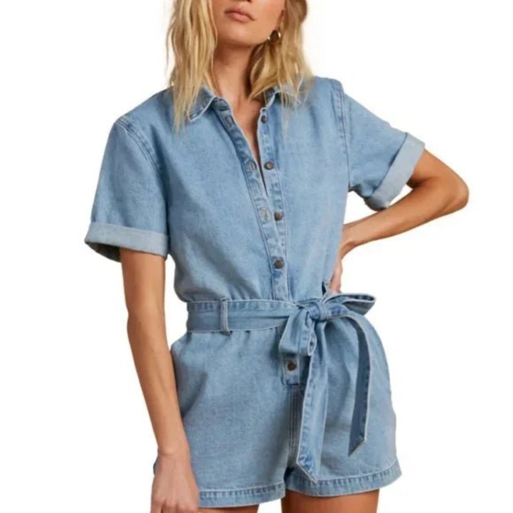 BILLABONG X SALTY BLONDE DENIM ROMPER